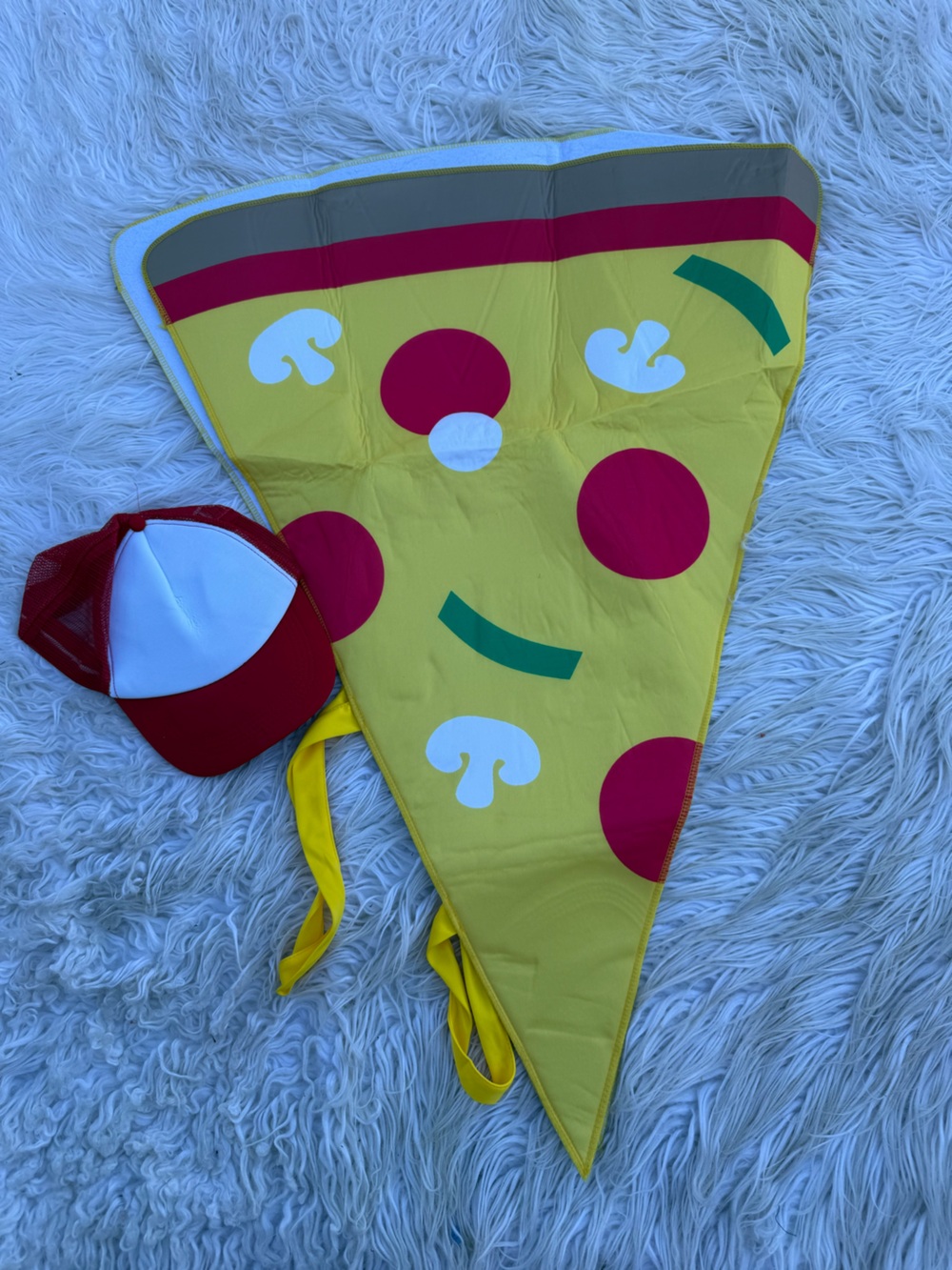 Adults Pizza Slice Costume with Red Hat (D11)